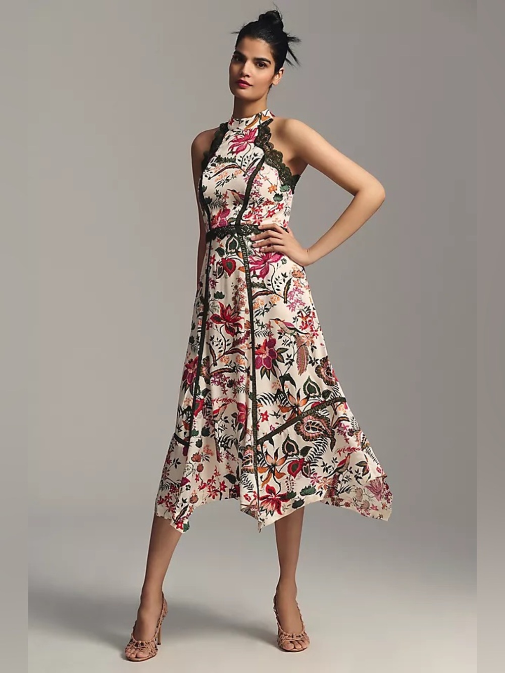 By Anthropologie Lace-Trim A-Line Dress Size 12